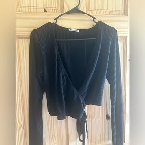 Reformation Black Wrap Top Size Medium